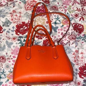 Kate Spade Orange Satchel Vibrant Leather Handbag